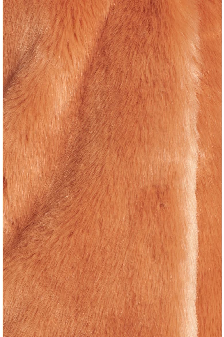 Notch Collar Faux Fur Coat, Alternate, color, FLAMINGO