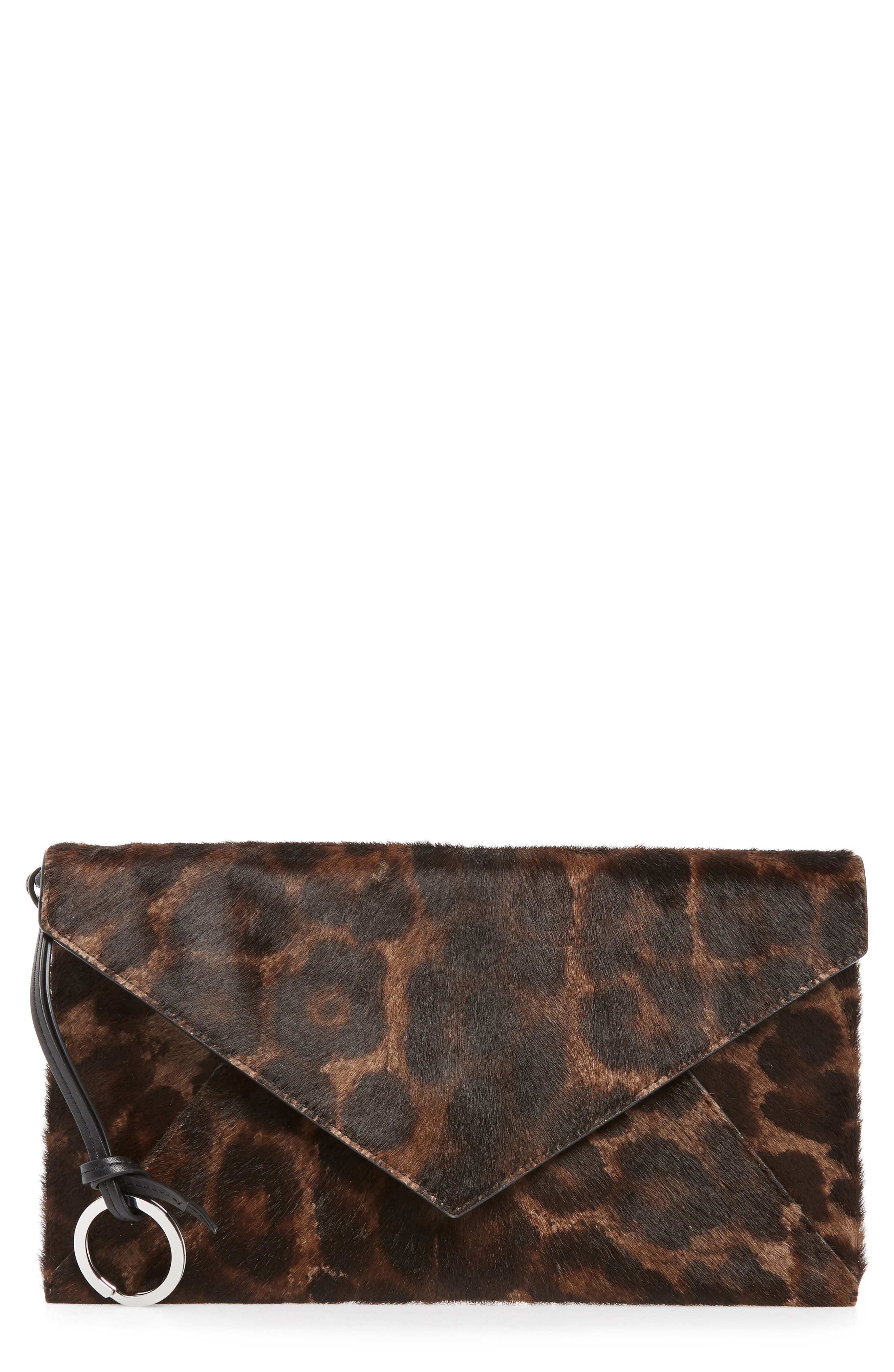 AllSaints Voltaire Large Envelope Genuine Calf Hair Clutch, Main, color, 