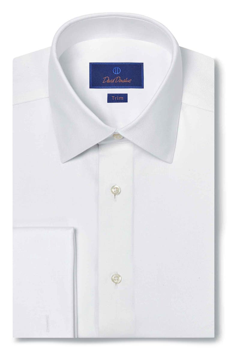 Trim Fit Performance Twill Formal Shirt, Main, color, WHITE