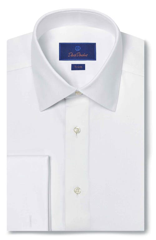 David Donahue Boxed French Cuff Slim Fit Formal Dress Shirt In White