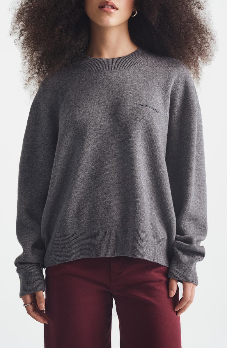 Brooklyn Industries Logo Crewneck Sweater, Main, color, Dark Grey Melange