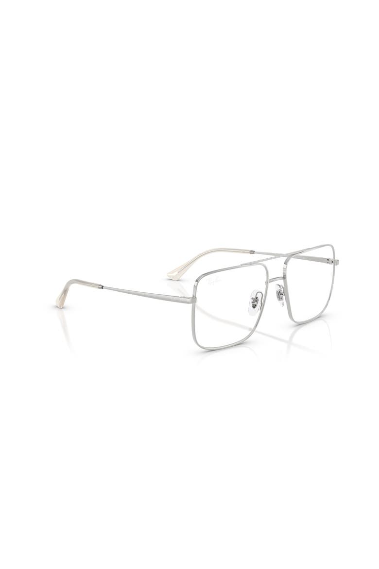 54mm Square optical glasses, Alternate, color, Silver