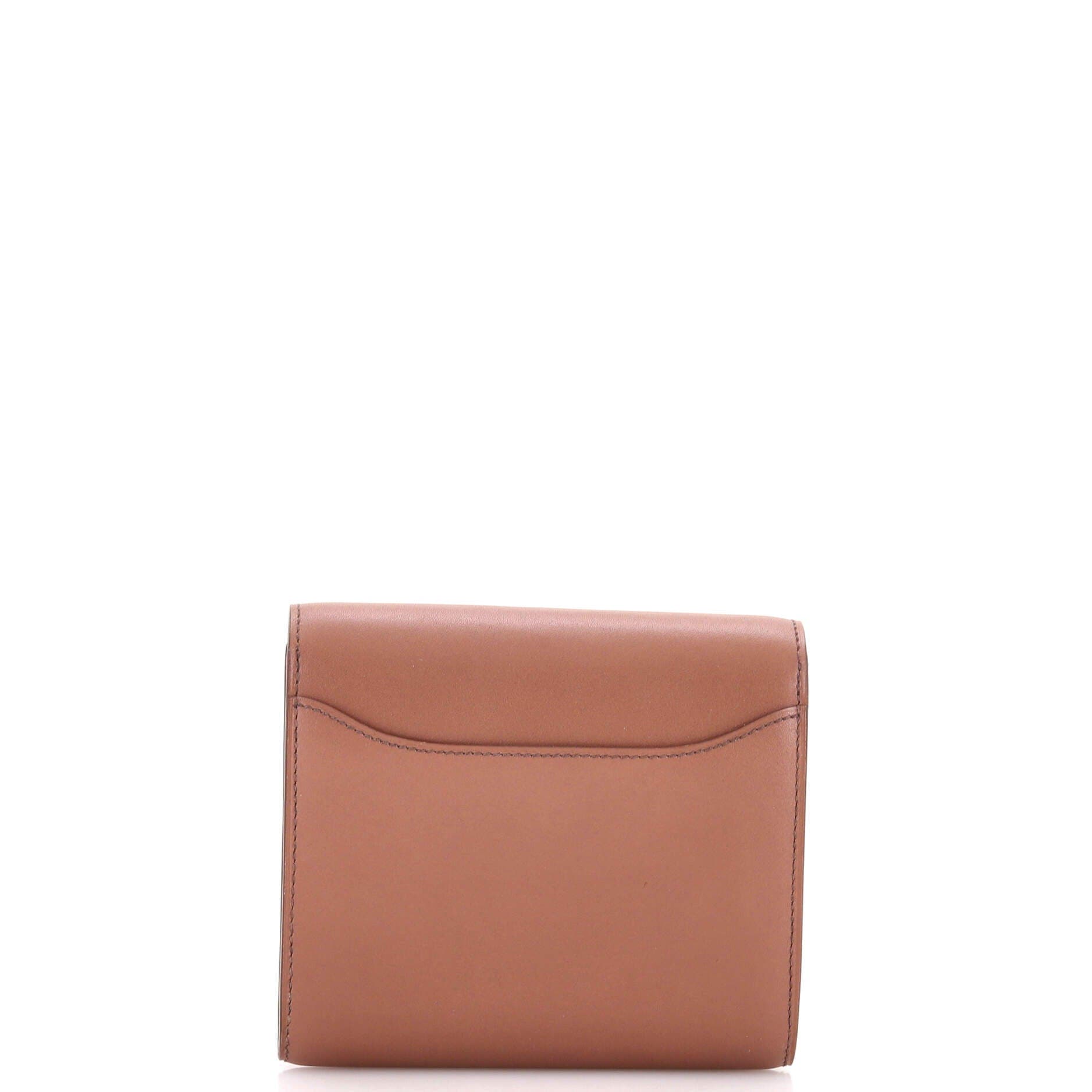 Pre-Owned Hermes Constance Wallet Tadelakt Compact, Alternate, color, Griolet