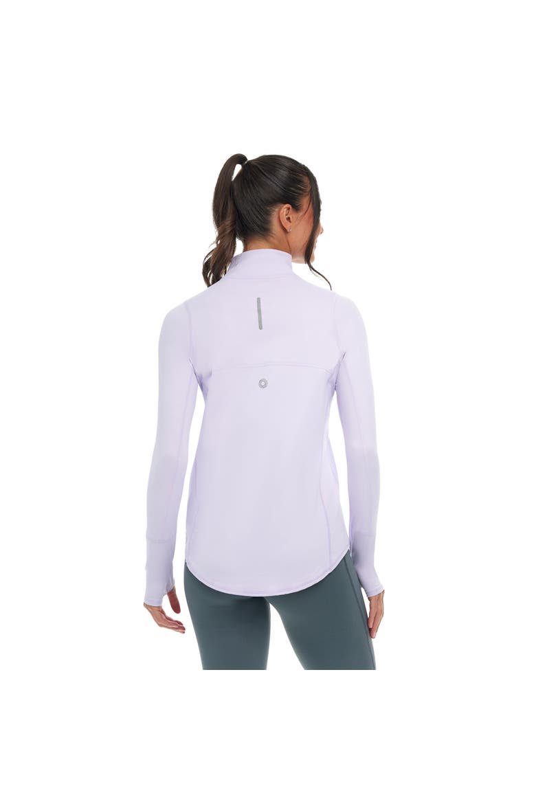 Women's Long Sleeve Sun and UV Protection Relaxed Mock Zip Top, Alternate, color, Lavender