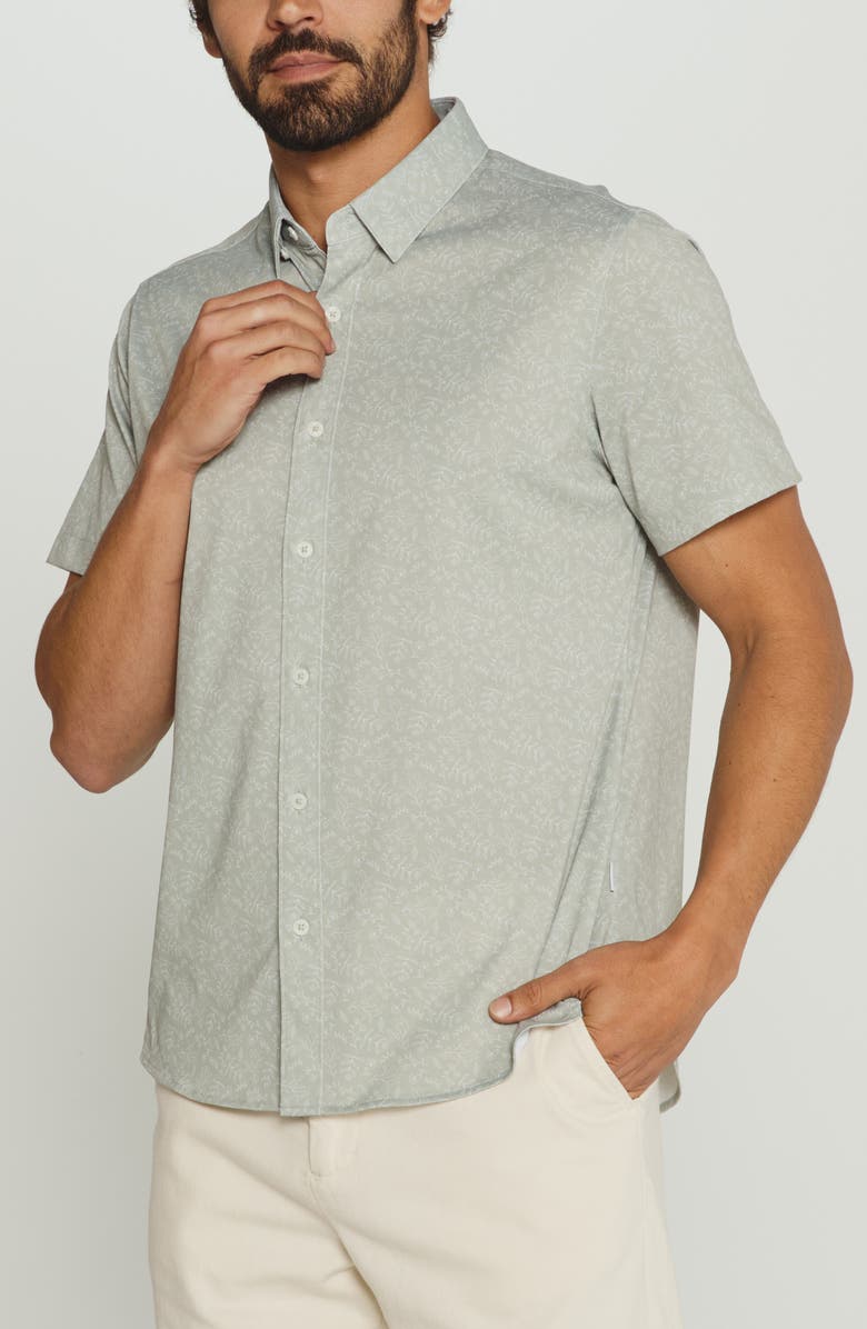 7 Diamonds Eden Floral Short Sleeve Button-Up Shirt, Main, color, 