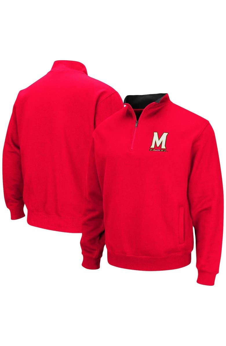 COLOSSEUM Men's Colosseum Red Maryland Terrapins Tortugas Quarter-Zip Sweatshirt, Main, color, 