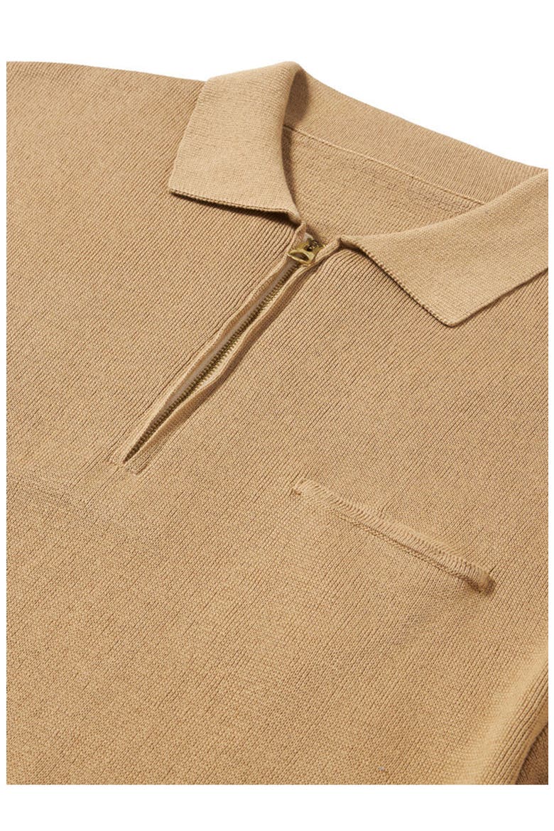 Laight 3/4 Zip Short Sleeve Polo, Alternate, color, CAMEL