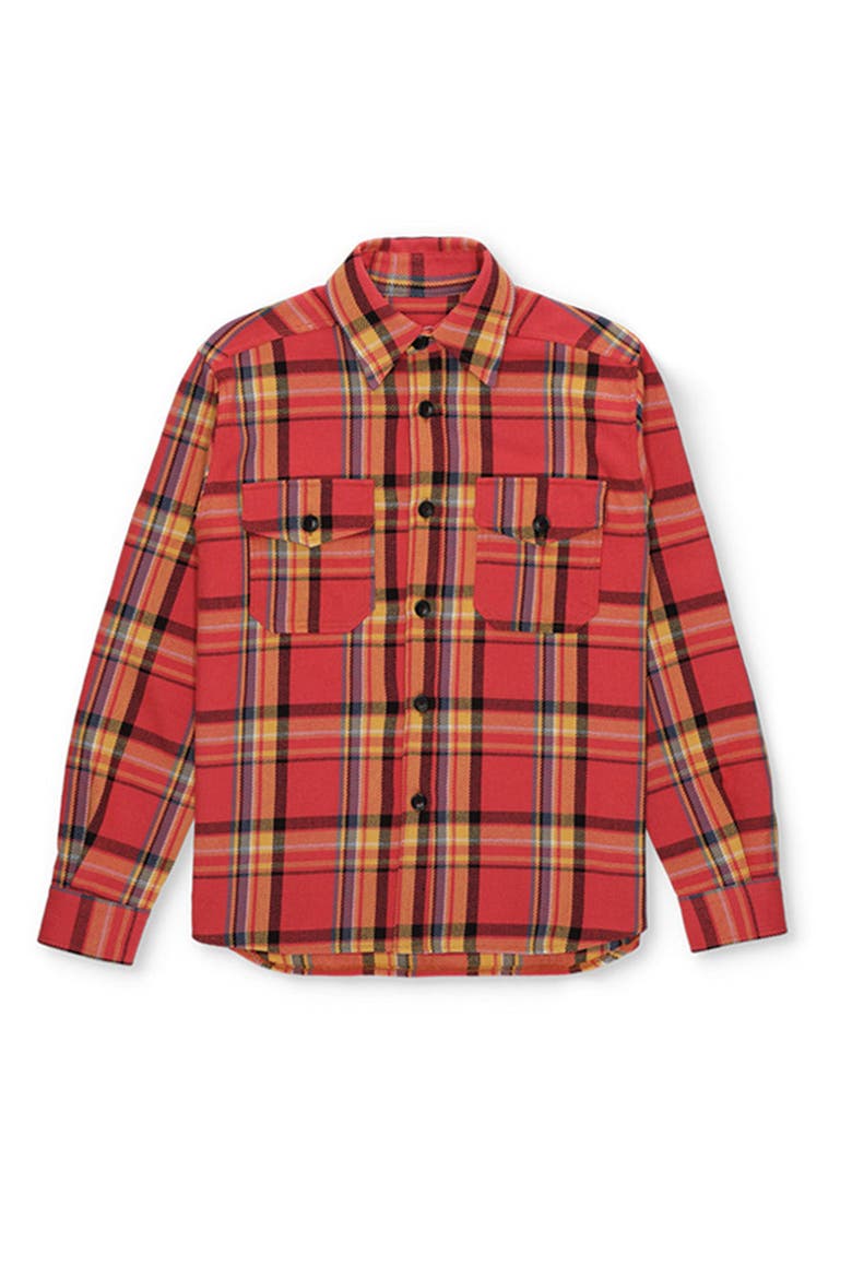 Kenny Cotton Check Overshirt, Main, color, RED