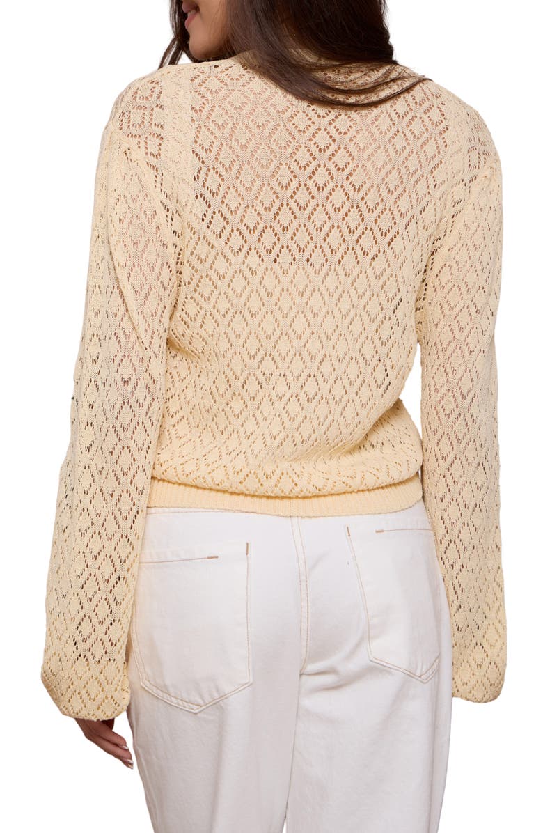 SAACHI Floral Embroidered Cardigan, Alternate, color, Ivory