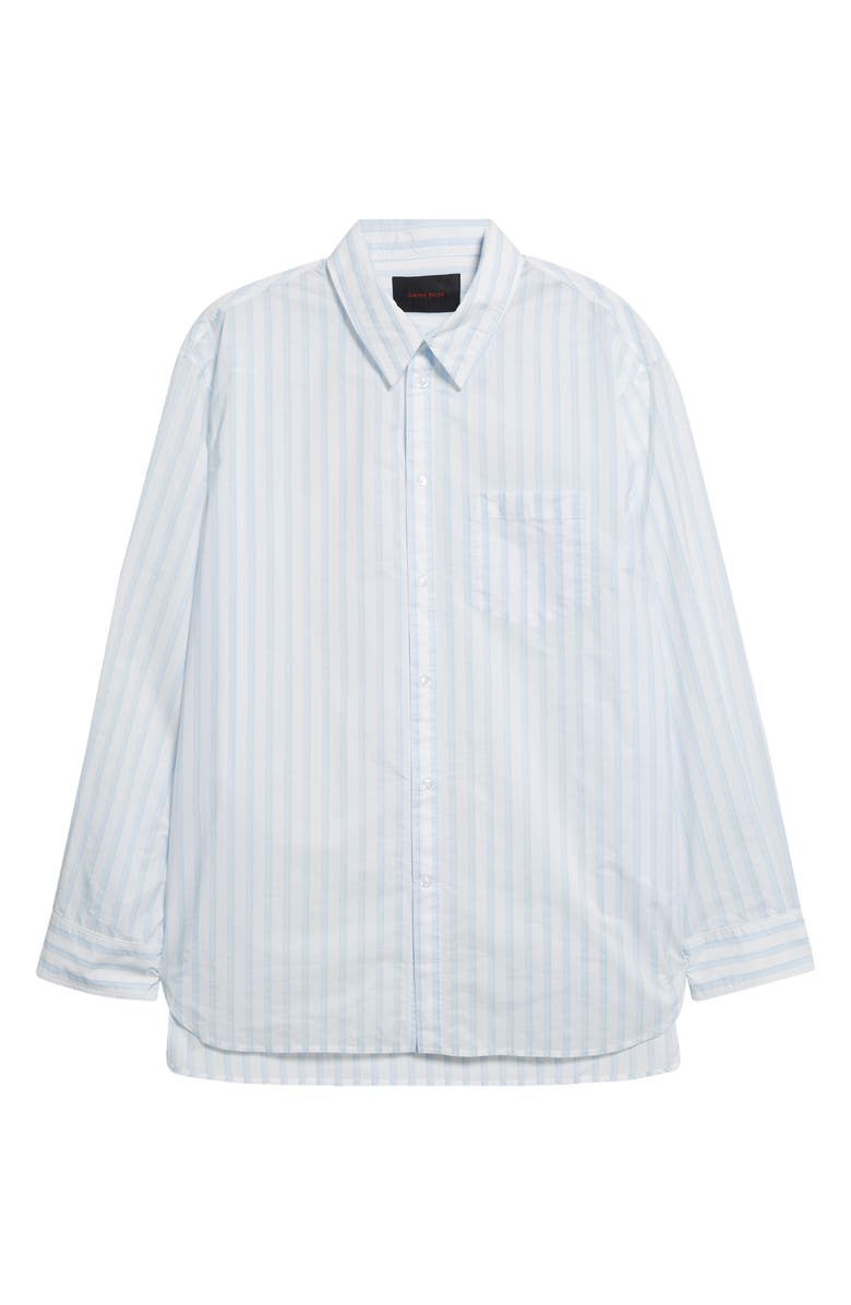 Simone Rocha Easy Stripe Button-Up Shirt, Alternate, color, White/ Blue