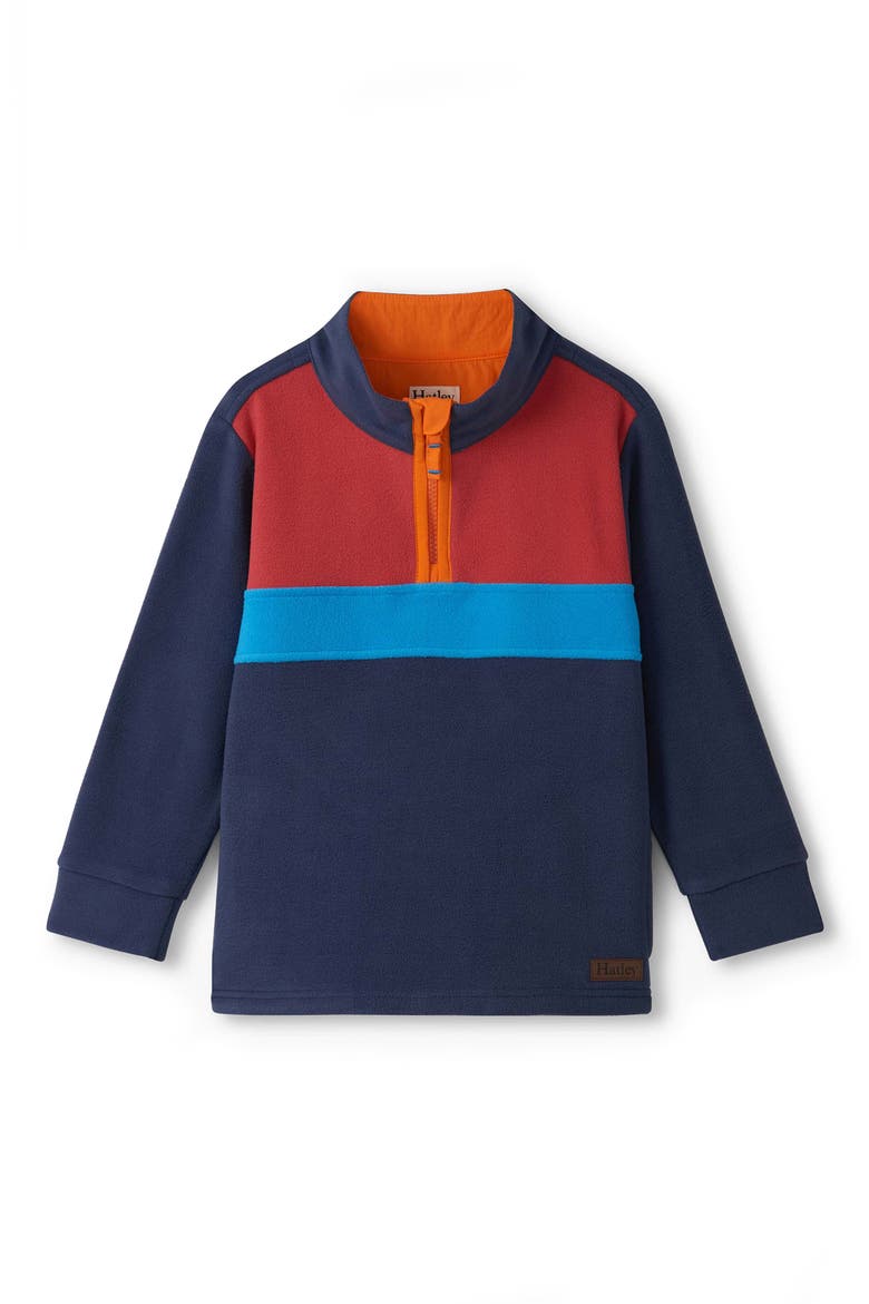 Kids' Colorblock Fleece Half-Zip Pullover, Main, color, BLUE