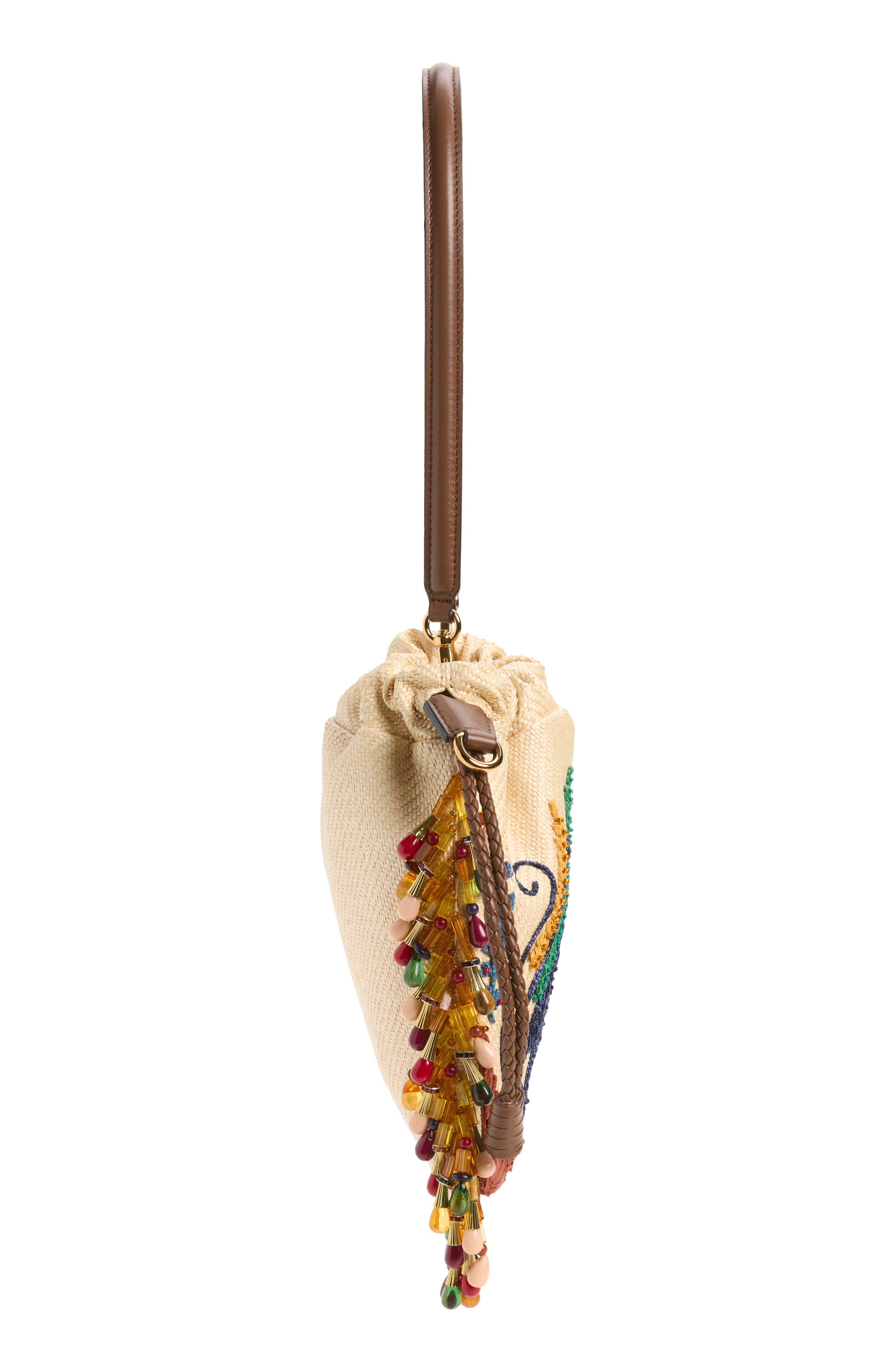x Tabby Booth Small Embroidered Beaded Kalispera Bag, Alternate, color, BEIGE