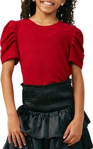 Hayden Girls Kids' Rib Knit Puff Sleeve Top
