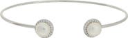 Juvell Imitation Pearl & Cubic Zirconia Cuff Bangle