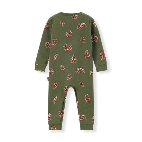 Milkbarn Cotton Stretch Zipper Pajama In Brown