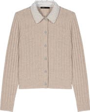 maje Cardigan with removable bead collar