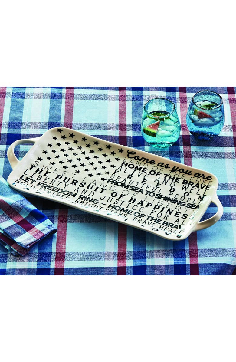 tag Stars & Stripes Ceramic Serving Platter for July 4th, Alternate, color, Blue