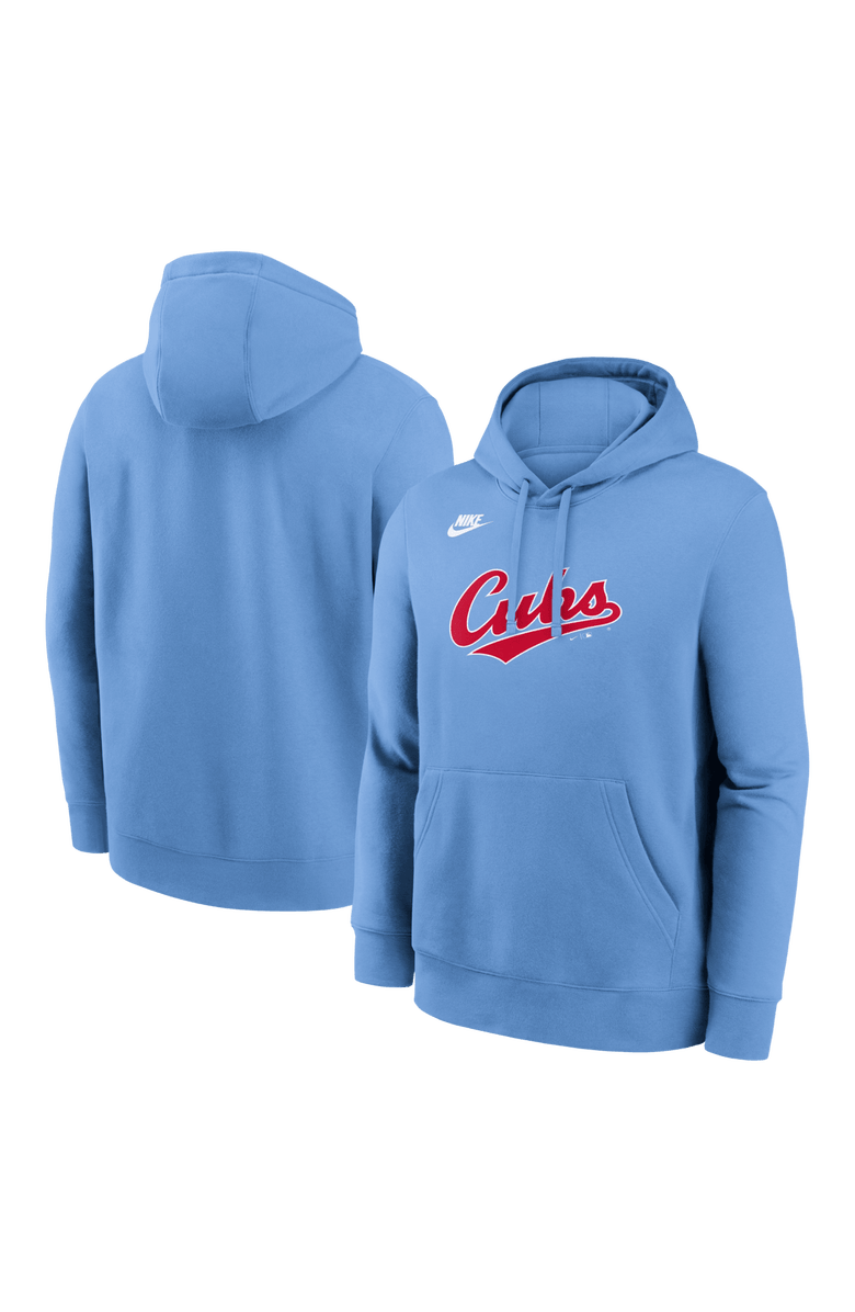 Nike Men's Nike Light Blue Chicago Cubs Cooperstown Collection Wordmark Club Hoodie, Main, color, Light Blue