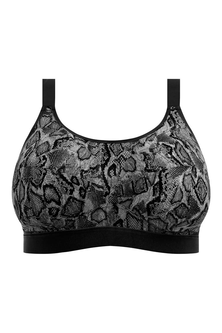 Soft Cup Sports Bra, Alternate, color, GREY/ BLACK SNAKE