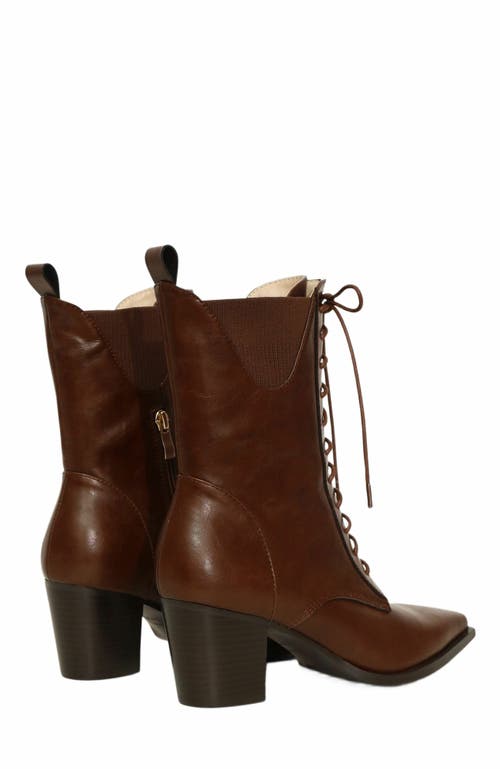 Belle & Bloom Jumping Ship Laced Boot In Brown