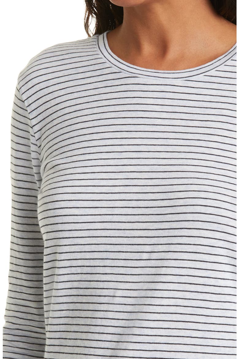 Essentials Pencil Stripe Crewneck T-Shirt, Alternate, color, HEATHER GREY STRIPE