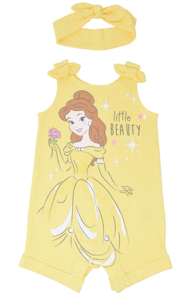 Disney Princess Sleeveless One-Piece and Headband Set, Main, color, Belle Yellow