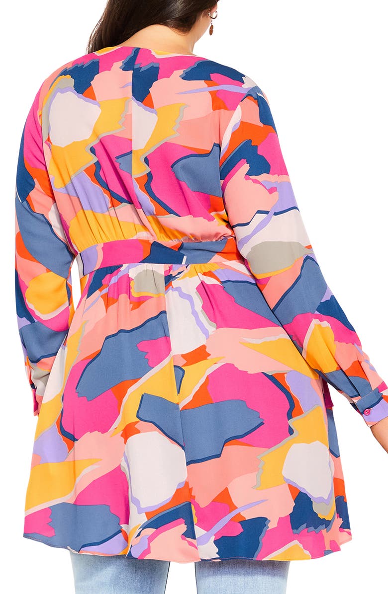 City Chic Gianna Print Wrap Top, Alternate, color,