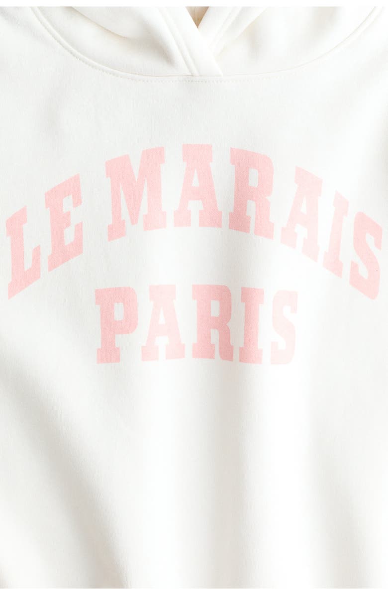 H&M Oversized Motif-detail Hoodie, Alternate, color, White/Le Marais