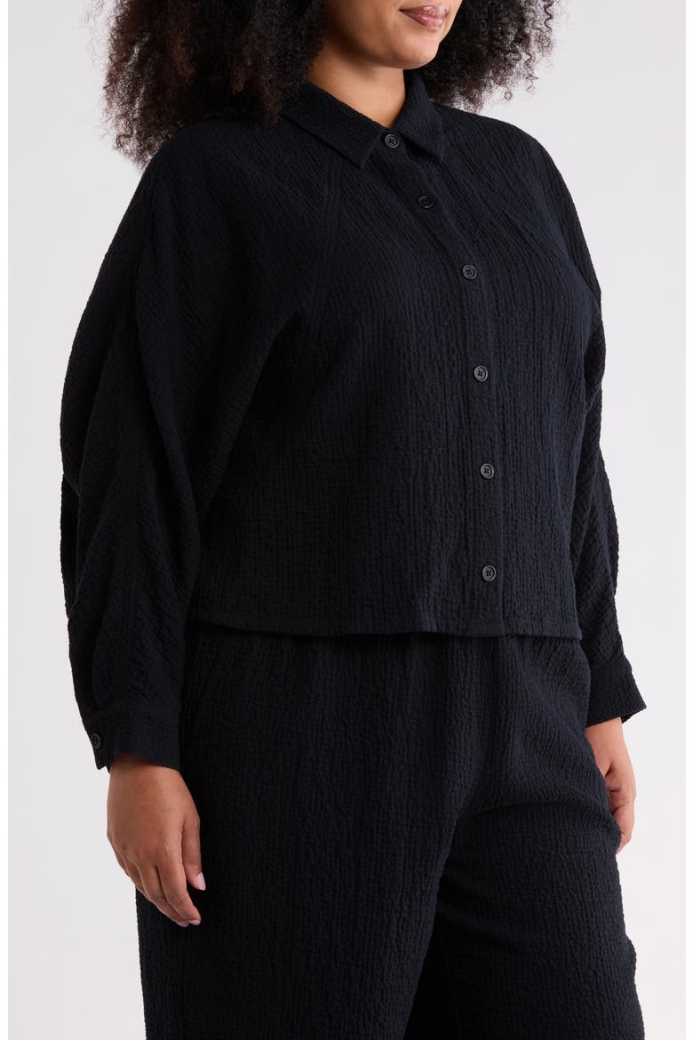 Classic Collar Stretch Organic Cotton Jacket, Alternate, color, BLACK