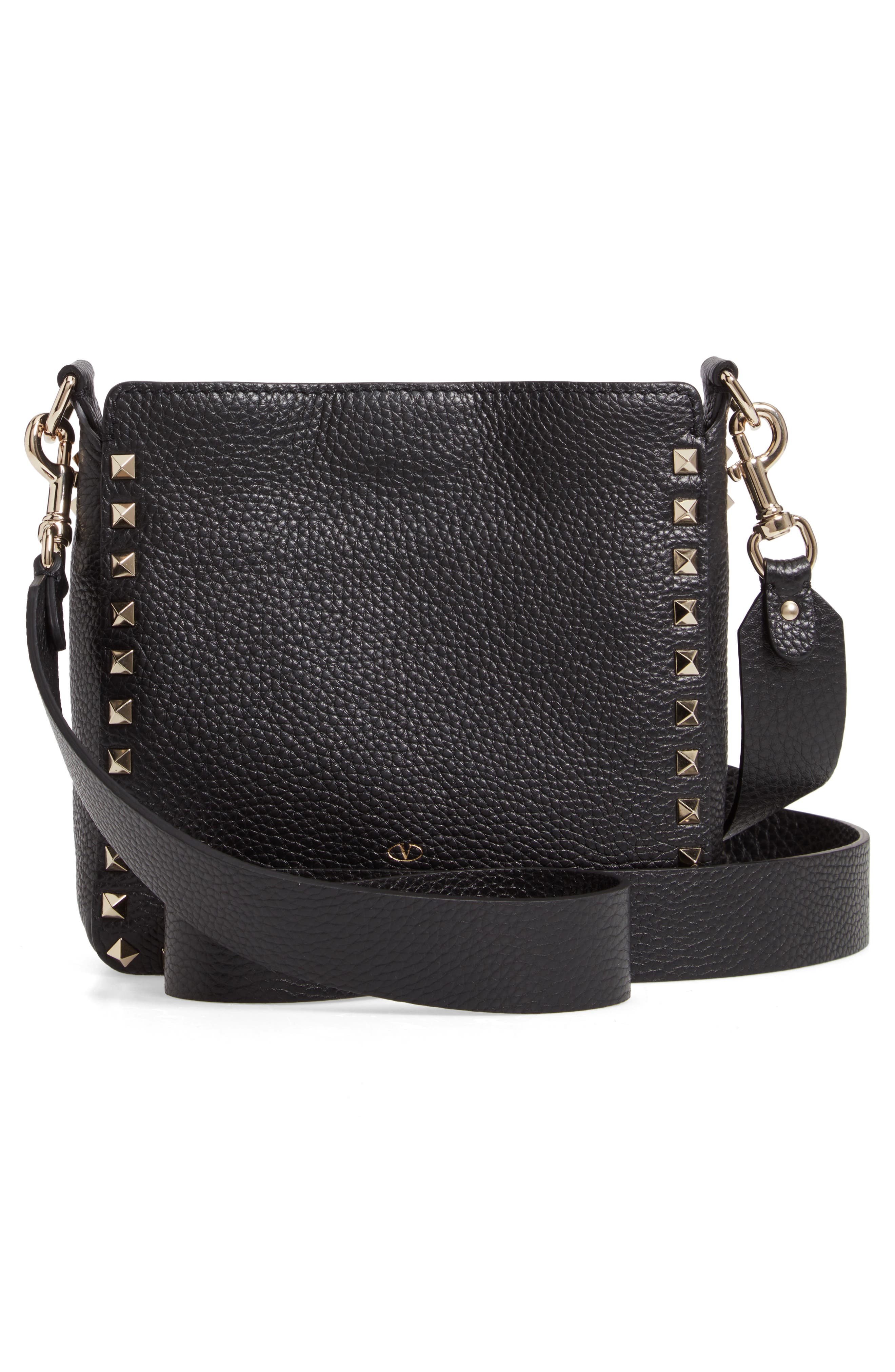 Valentino Garavani Rockstud Mini Hobo Crossbody Bag, Alternate, color, 