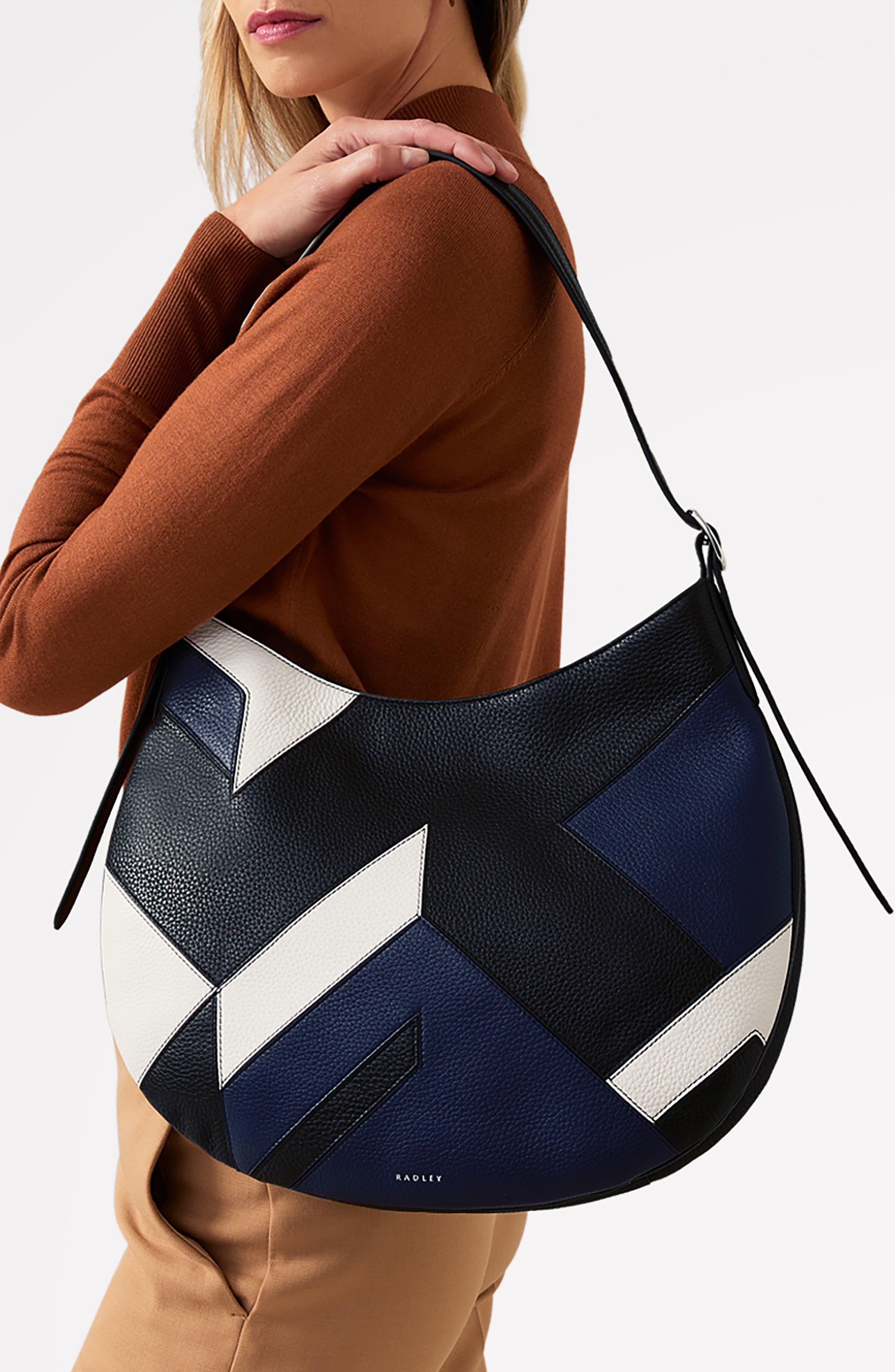 Radley Large Kensington Place Patchwork Shoulder Bag, Alternate, color, Black