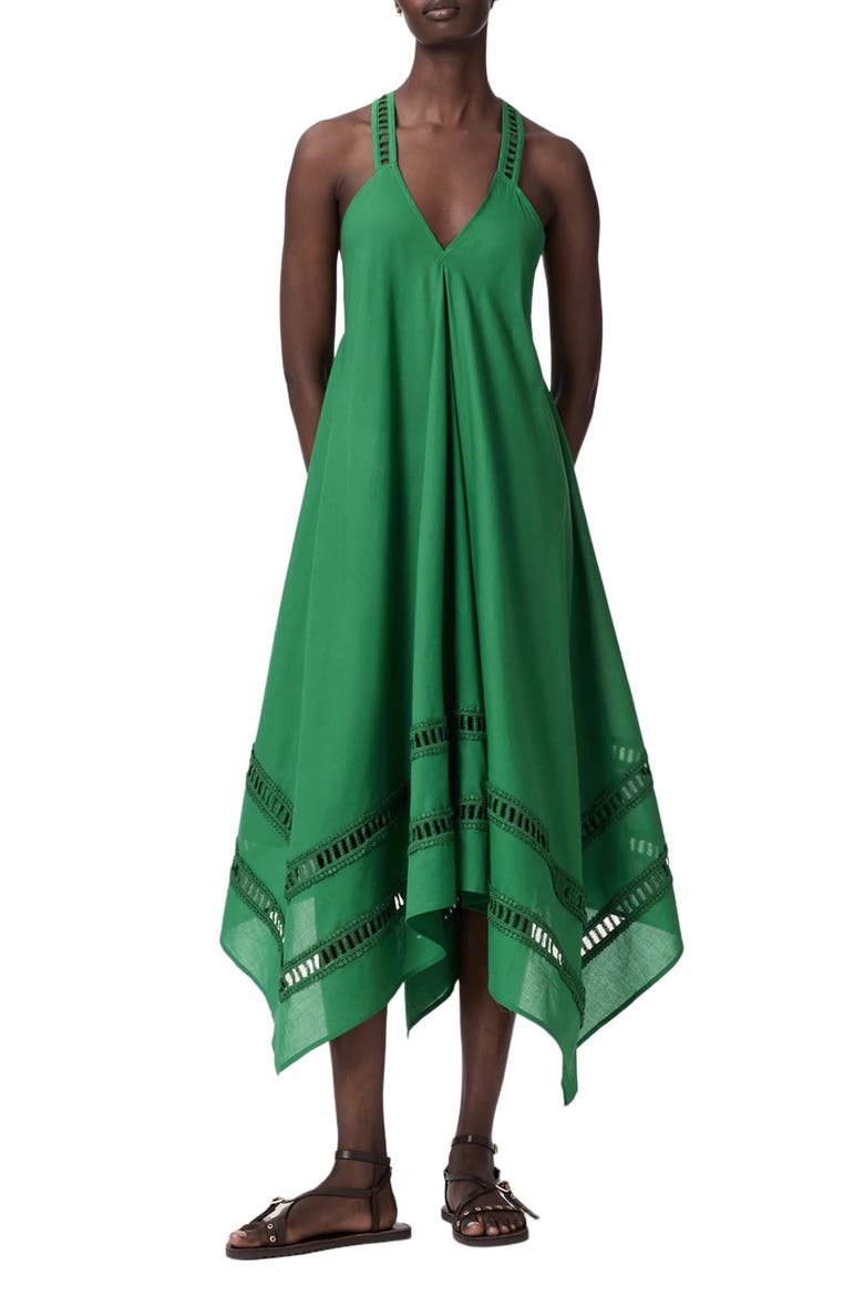Lil Handkerchief Hem Cotton Dress, Main, color, APPLE GREEN
