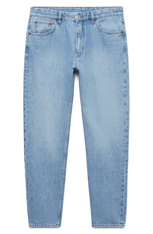 Mango Tapered Leg Jeans In Medium Blue