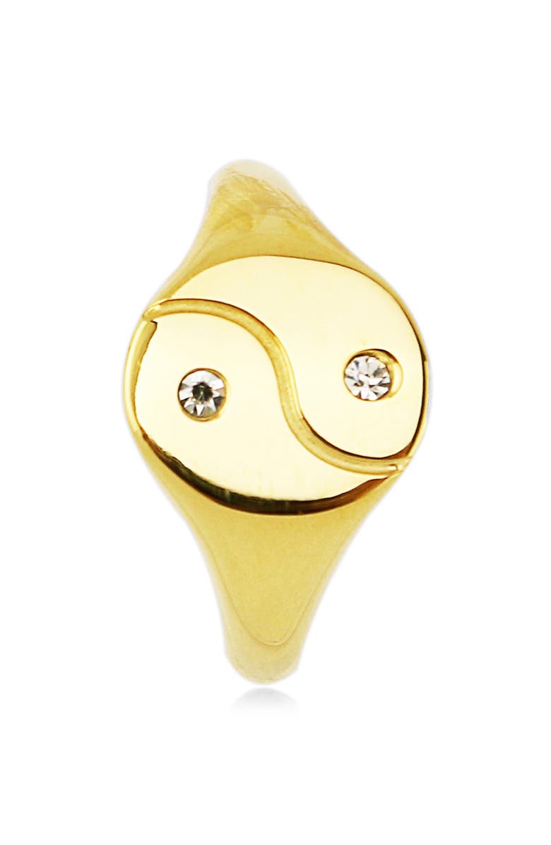 REBL Yin & Yang Signet Ring, Alternate, color, Gold