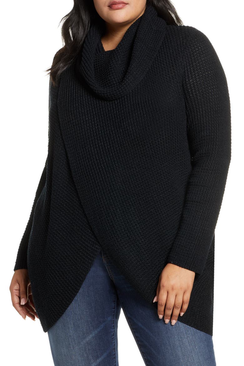 Cowl Neck Sweater, Main, color, BLACK