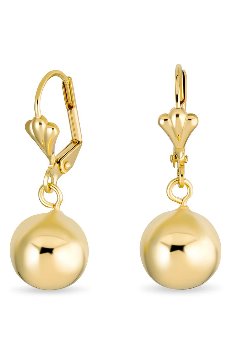 BLING JEWELRY Classic Elegant Simple Round Drop Earrings, Alternate, color, Gold-Tone