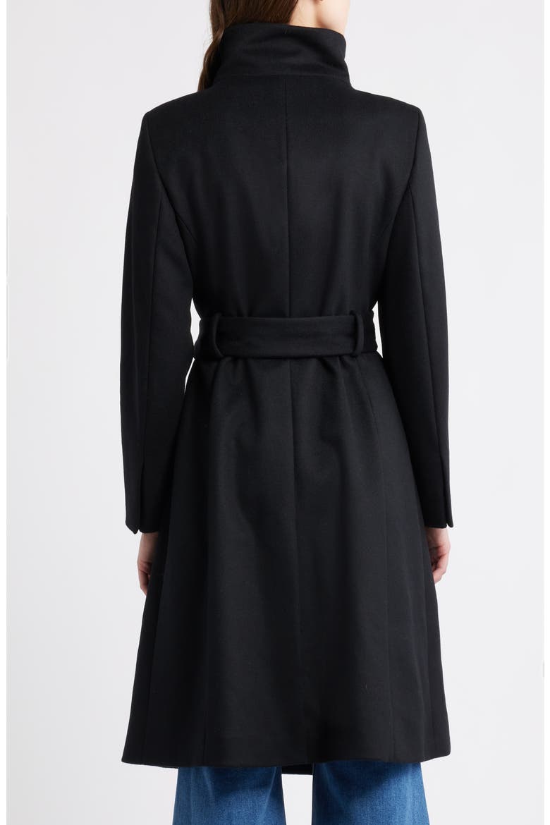 Calegan Wool & Cashmere Wrap Coat, Alternate, color, BLACK
