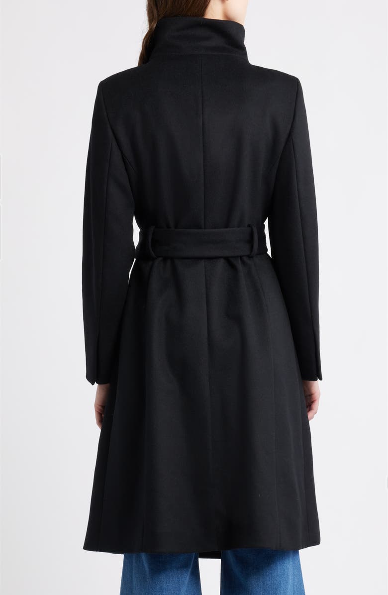 BOSS Calegan Wool & Cashmere Wrap Coat, Alternate, color, Black