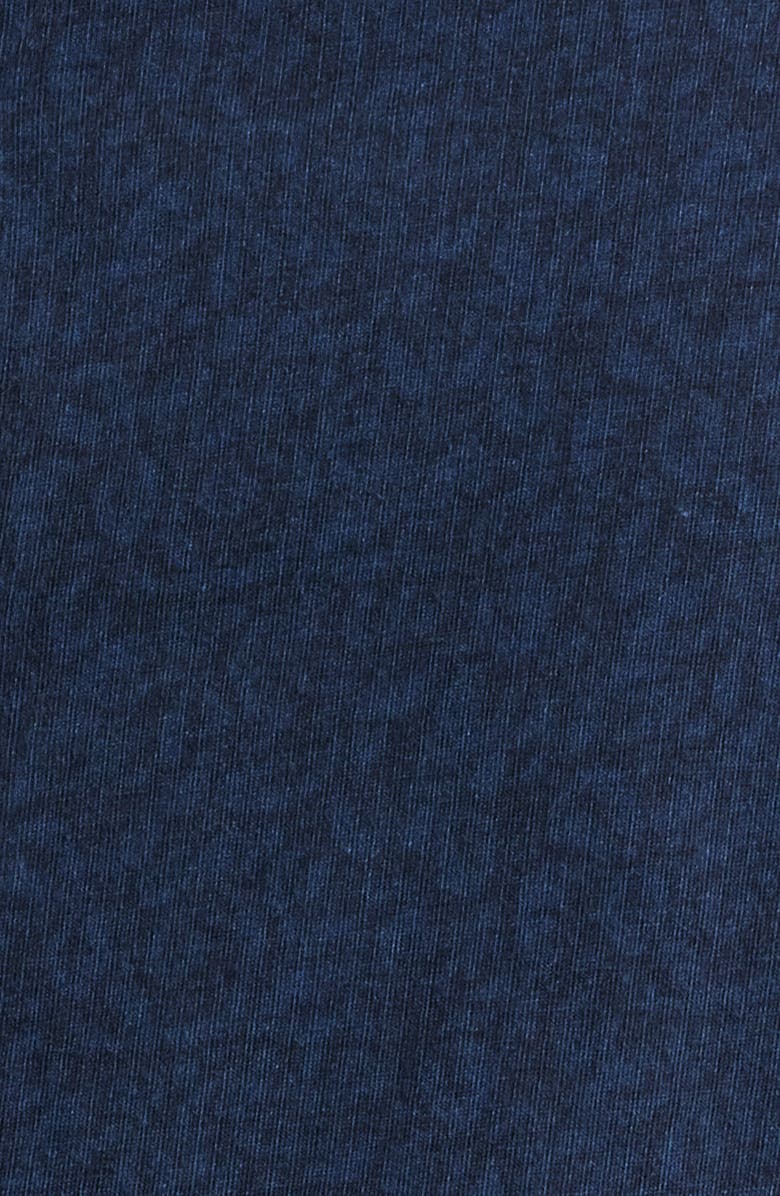 Robert Barakett Samuel Leaf Print Knit Button-Up Shirt, Alternate, color, Navy