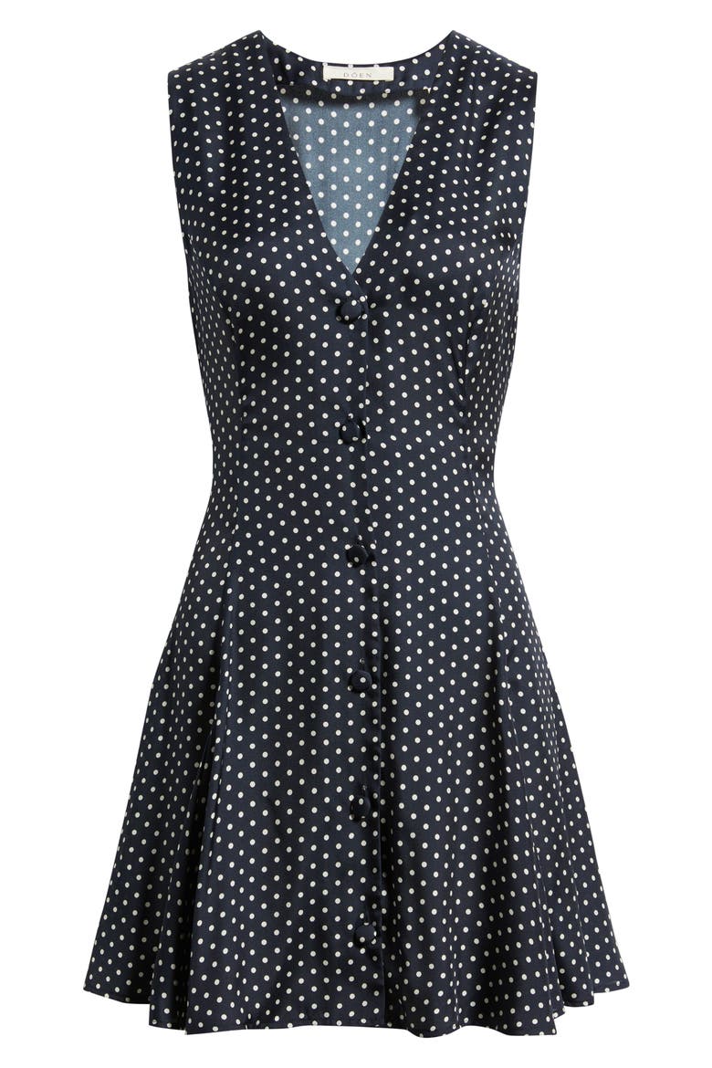 Aubrey Silk Blend Minidress, Alternate, color, HEPBURN DOT