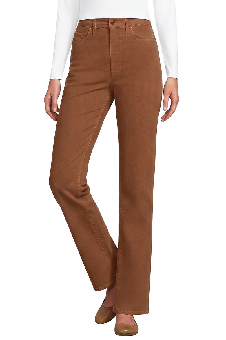Fine Wale Embroidery Corduroy High Rise Straight Leg Pants, Alternate, color, Maple Toffee