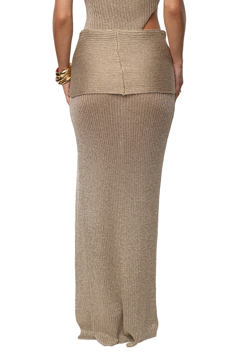 Hazel Metallic Knit Maxi Skirt, Alternate, color, GOLD
