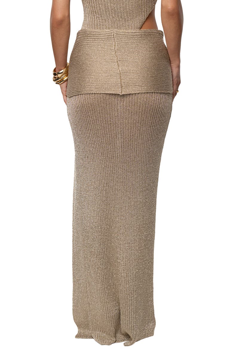 JLUXLABEL Hazel Metallic Knit Maxi Skirt, Alternate, color, Gold
