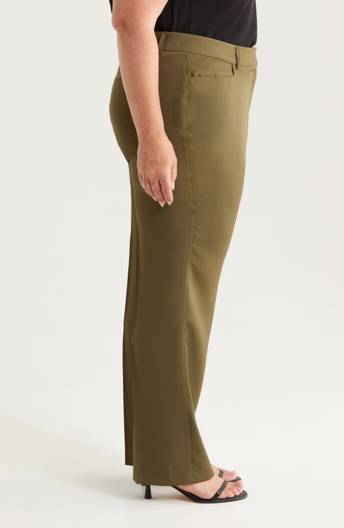 Tahari Asl Brushed Woven Straight Leg Pants