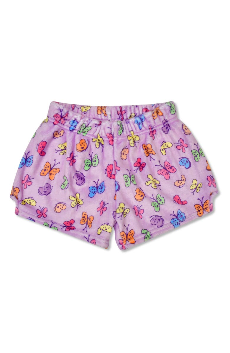 Iscream Kids' Bright Butterflies Plush Sleep Shorts, Main, color, 