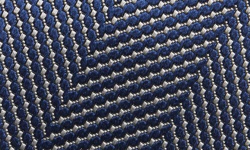 David Donahue Silk Stripe Tie In Blue