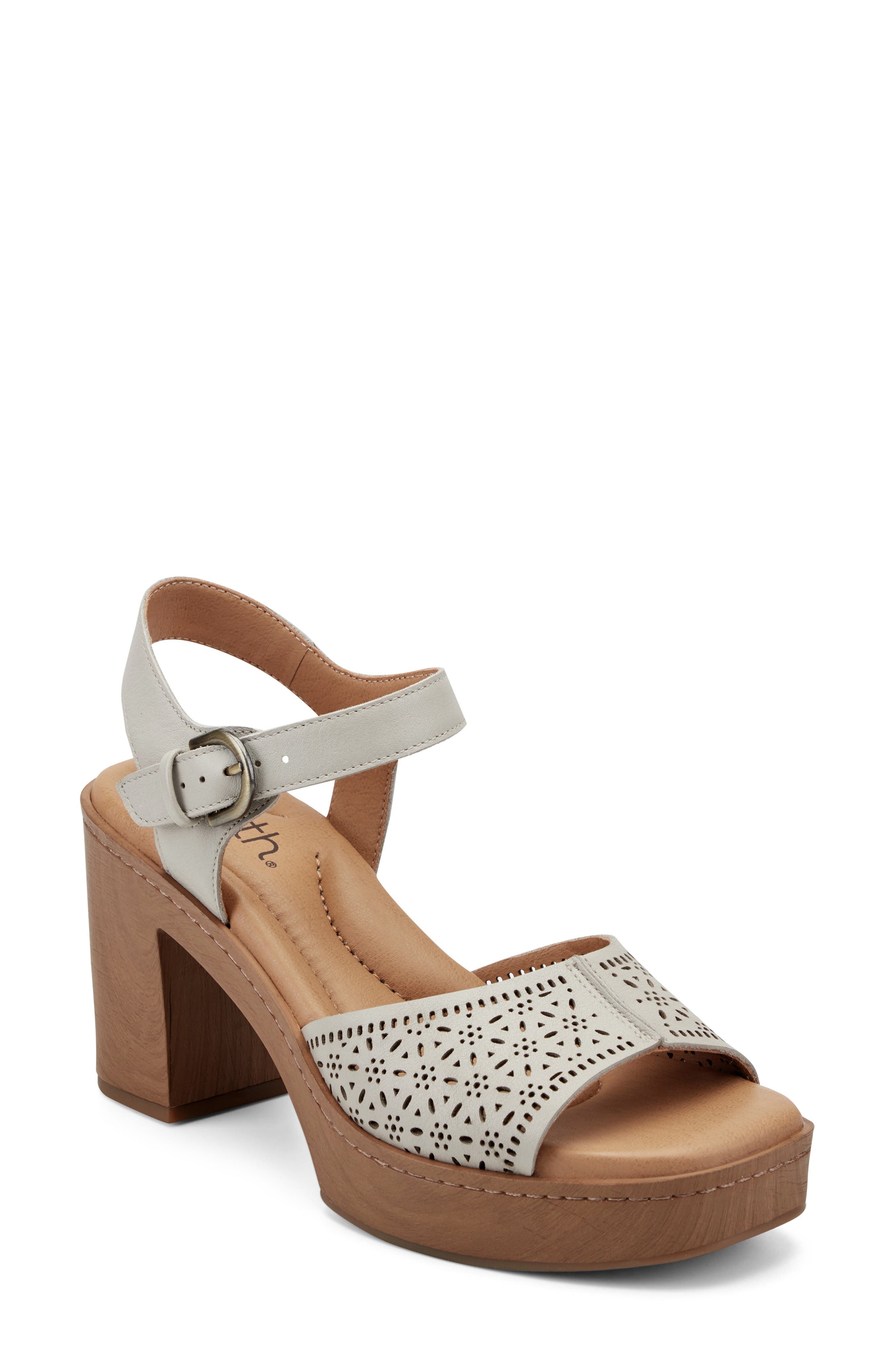 Earth<sup>®</sup> Quinty Ankle Strap Platform Sandal, Main, color, Ivory