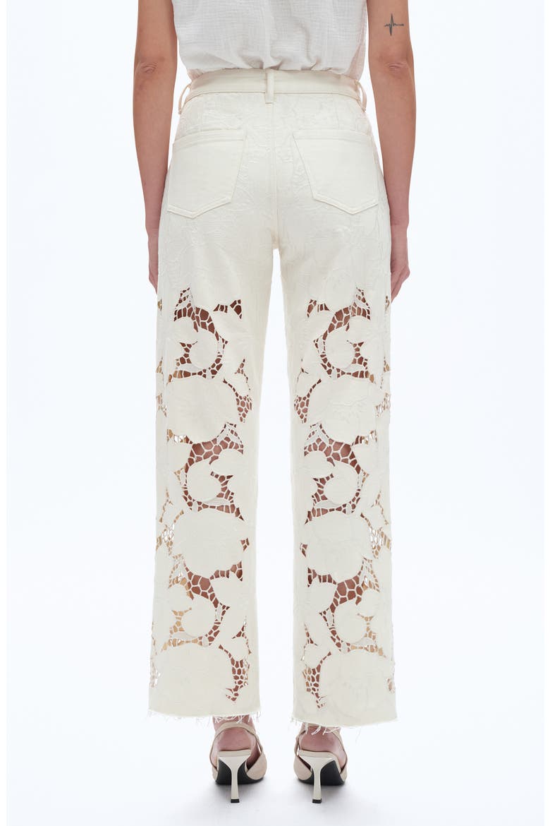 Lace Straight Leg Jeans, Alternate, color, BEIGE