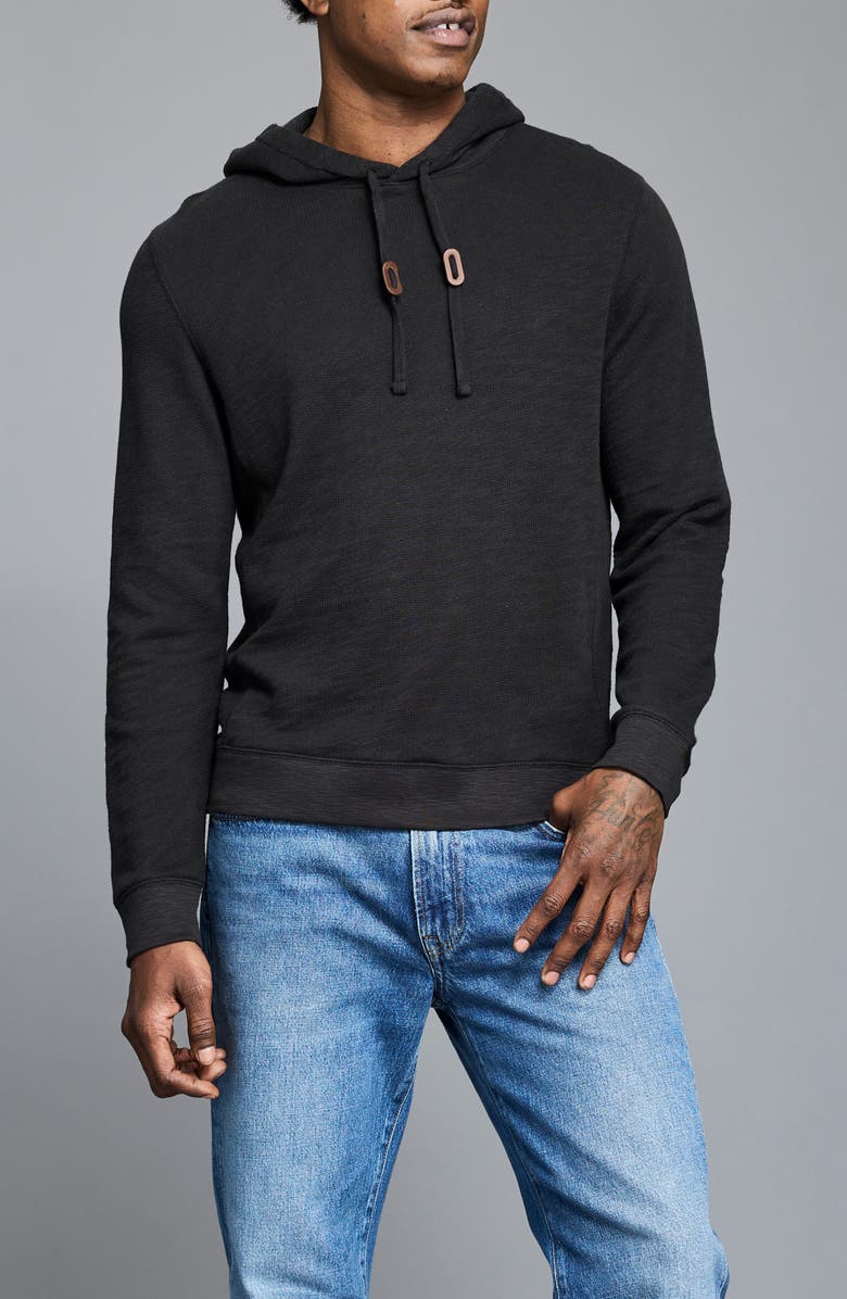 Billy Reid French Terry Hoodie, Main, color, Black