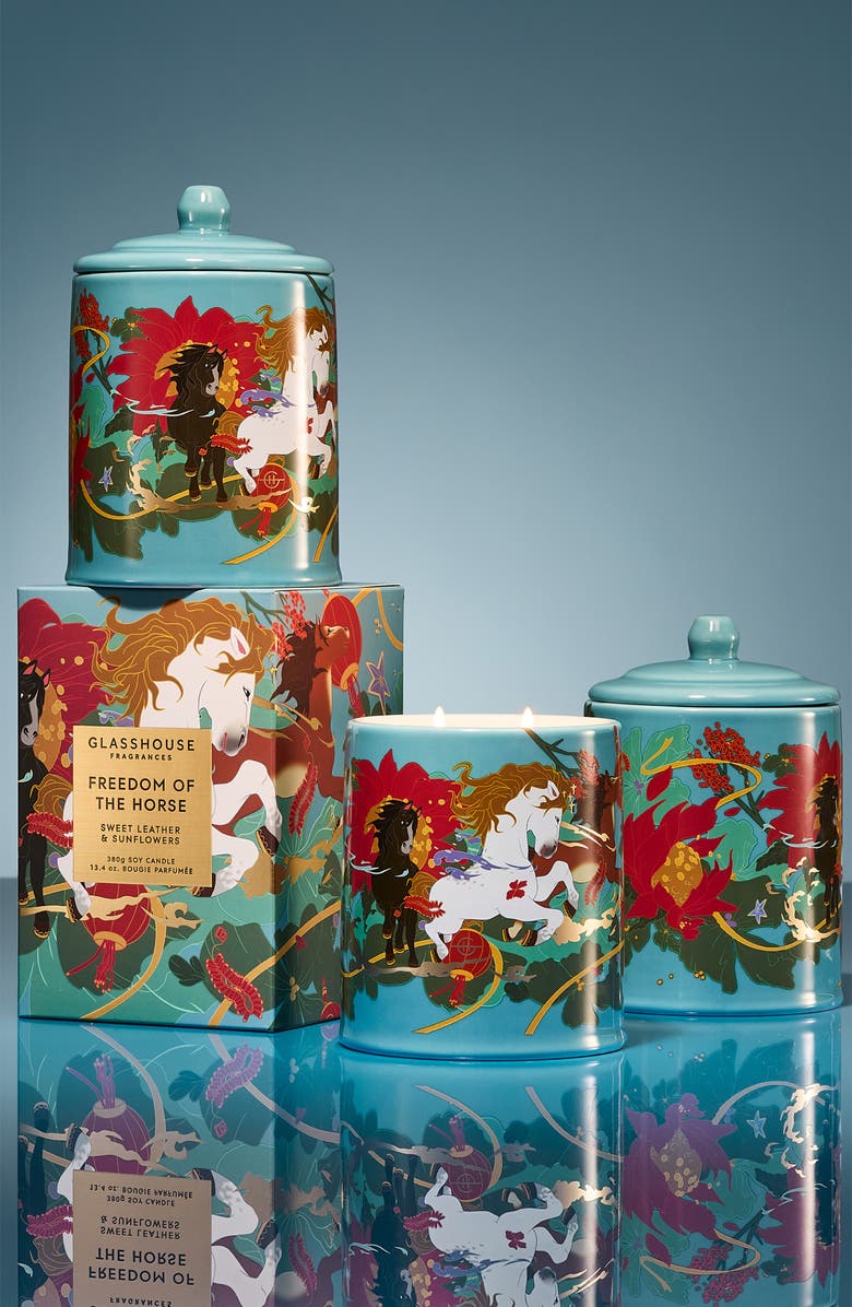 Glasshouse Fragrances Freedom of the Horse Scented Candle, Alternate, color, 